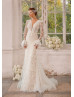 Ivory Beaded Lace Tulle Luxury Wedding Dress